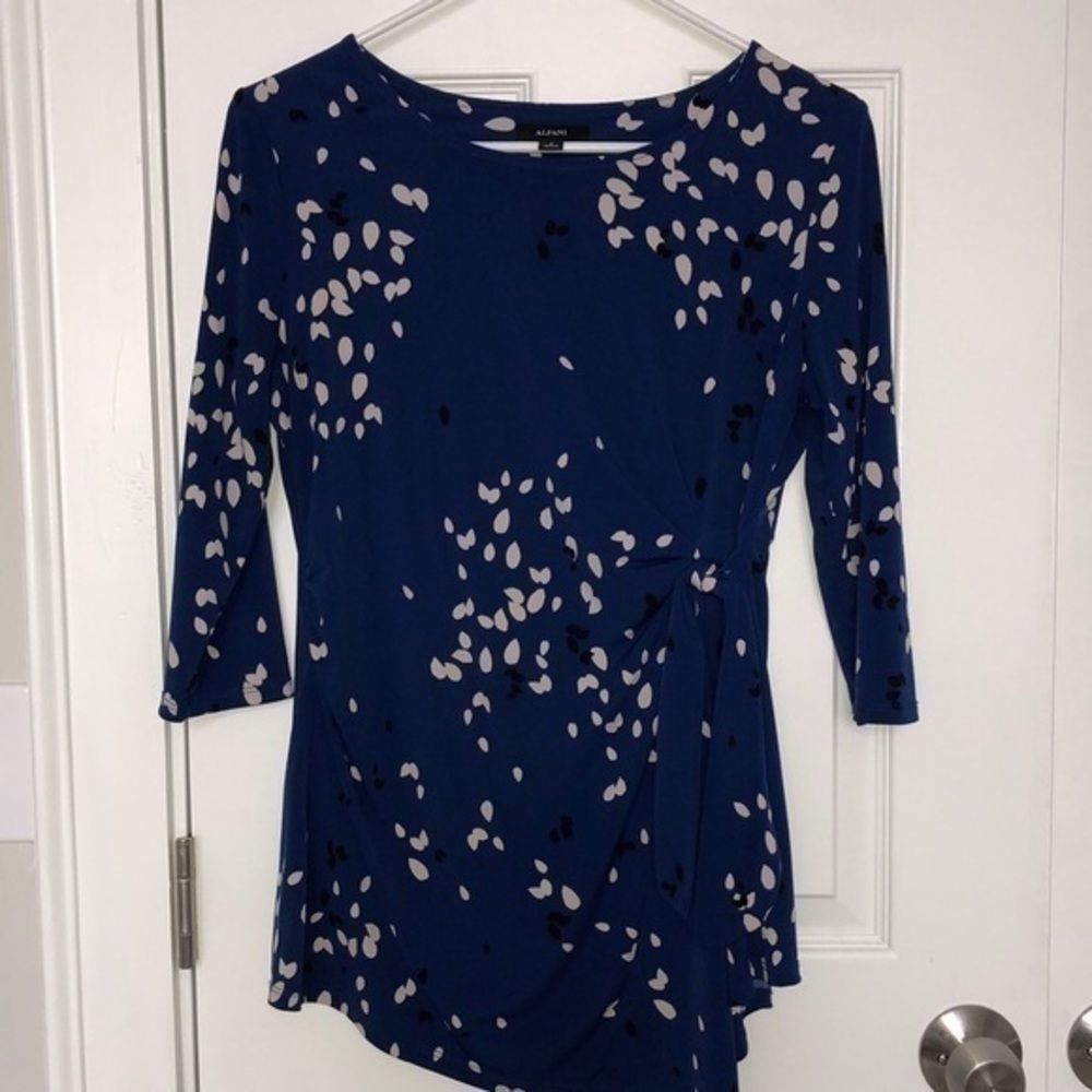 Alfani Faux Wrap Side Tie Tunic Top